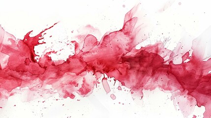 Poster - red watercolor on white background