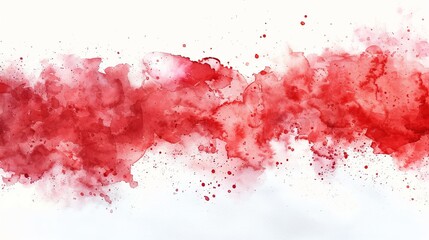 Poster - red watercolor on white background