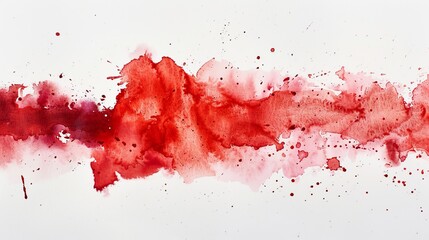Poster - red watercolor on white background