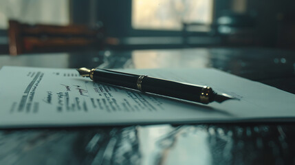 Aufkleber - Pen on the contract papers