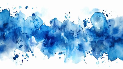 Poster - Abstract blue watercolor painted background