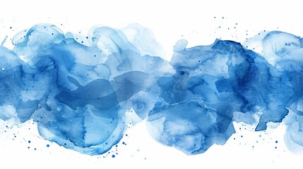 Poster - Abstract blue watercolor painted background
