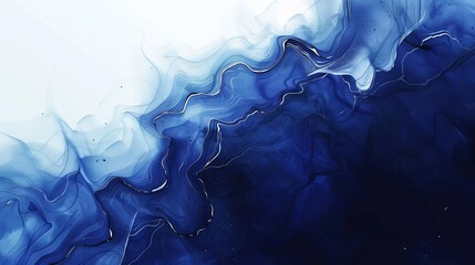 Poster - Abstract blue watercolor painted background