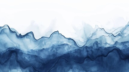 Poster - Abstract blue watercolor painted background