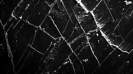 Poster - Abstract black white snow texture on black background for overlay