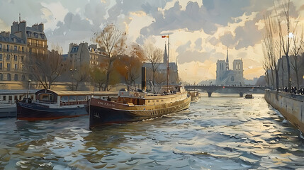 Aufkleber - Seine in Paris