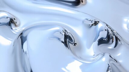 Poster - Captivating Swirls of Liquid Metal Dancing in the Light at Midday. Generative AI