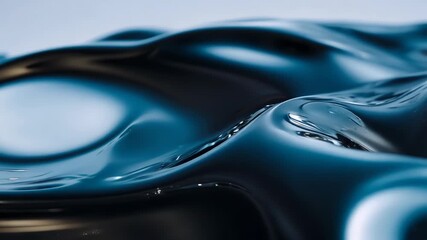 Poster - Mesmerizing Waves of Black Liquid on Soft Surface Captured in Morning Light. Generative AI