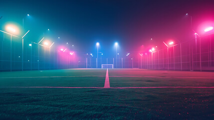 Poster - soccer field and the bright lights