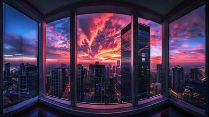 Aufkleber - panorama sunset sky