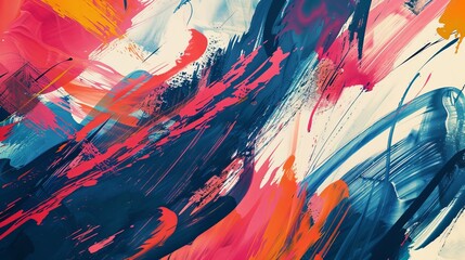 Poster - Abstract colorful brush strokes background