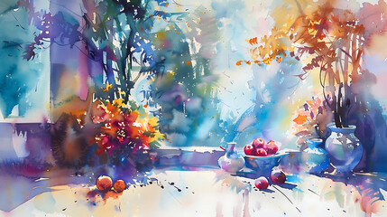 Aufkleber - Watercolor background