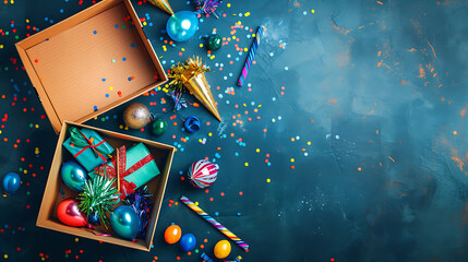 Poster - Party objects in a gift box
