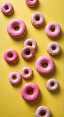 Wall Mural - donuts on a white background