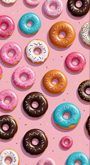 Wall Mural - donuts on a plate