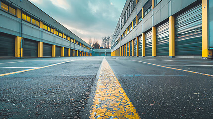 Poster - Empty road at building exterior