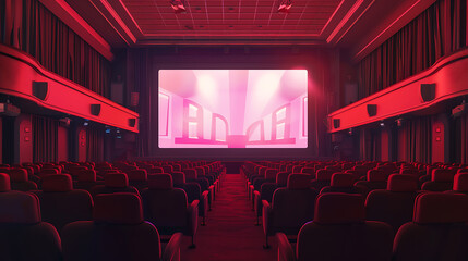 Leinwandbilder - Empty cinema screen with audience.