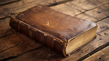 Poster - Bible on a wooden desk
