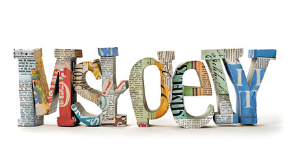 Poster - Colorful newspaper alphabet isolated on white