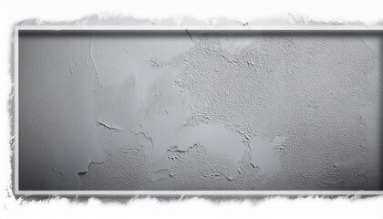 Wall Mural - gray grunge layer of rough texture of plaster or concrete with white frame edge