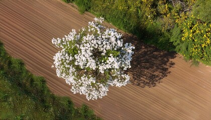 Wall Mural - top view of tree full of flowers