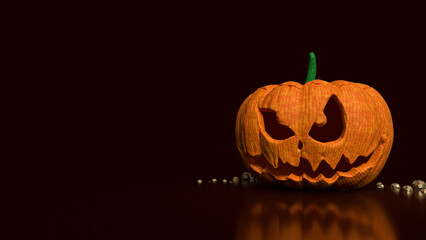 Poster - The jack o lantern for Halloween concept 3d rendering.