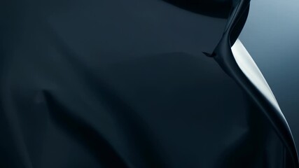 Poster - Elegant Flow of Deep Blue Satin Under Soft Lighting at Twilight. Generative AI