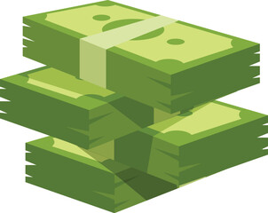 Poster - Three wads of banknotes stacked in ascending order illustrating increasing profits