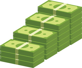 Poster - Stack of money growing up, illustrating the concept of increasing profit