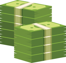 Poster - Two stacks of money illustrating wealth, abundance, and the concept of financial success