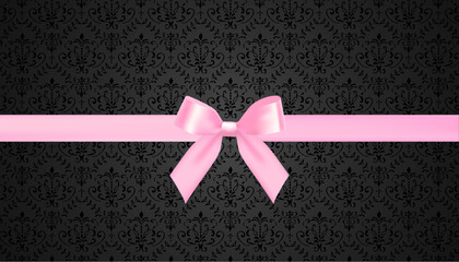 Wall Mural - vector design background with elegant pink bow