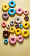 Wall Mural - donuts on a white background