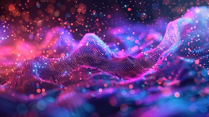 Magnificent Fractal grid wave abstract background