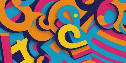 Aufkleber - A colorful abstract background with letters and numbers
