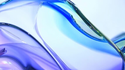 Poster - Elegant Flow of Blue and Purple Swirls in a Serene Abstract Dance. Generative AI