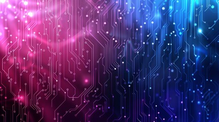 Poster - A vibrant circuit board design with colorful lights, ideal for tech, digital themes, and modern graphics.