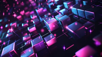 Poster - Magnificent Abstract, blockchain and online storage technology for data, security and network
