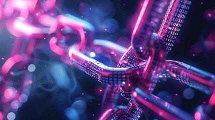Poster - Attractive Block chain network concept on technology background