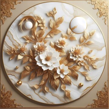 A golden floral ornament on a wooden background with hints of nature and celebration
