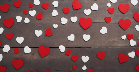 Wall Mural - red hearts background