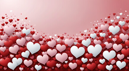 Wall Mural - valentine background with hearts