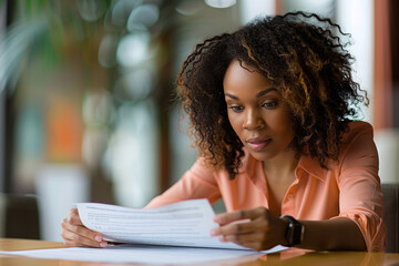 Photograph of a Candidate Reviewing Job Description: A candidate carefully reading a detailed job description before applying.