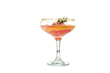 png, grapefruit cocktail in glass, isolated on white background