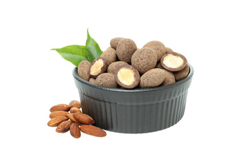 Sticker - PNG, Almonds in chocolate, isolated on white background