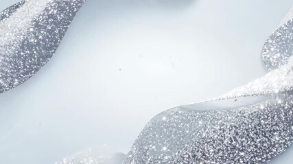 Poster - Mesmerizing Silver and White Waves Flowing Elegantly in a Dreamy Ethereal Space. Generative AI