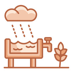 Wall Mural - Rainwater Harvesting Icon