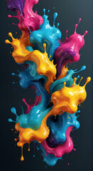 Wall Mural - red and yellow splashes