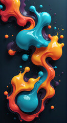 Wall Mural - red and yellow liquid splash