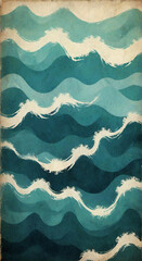 Poster - sea waves seamless pattern