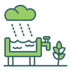 Wall Mural - Rainwater Harvesting Icon